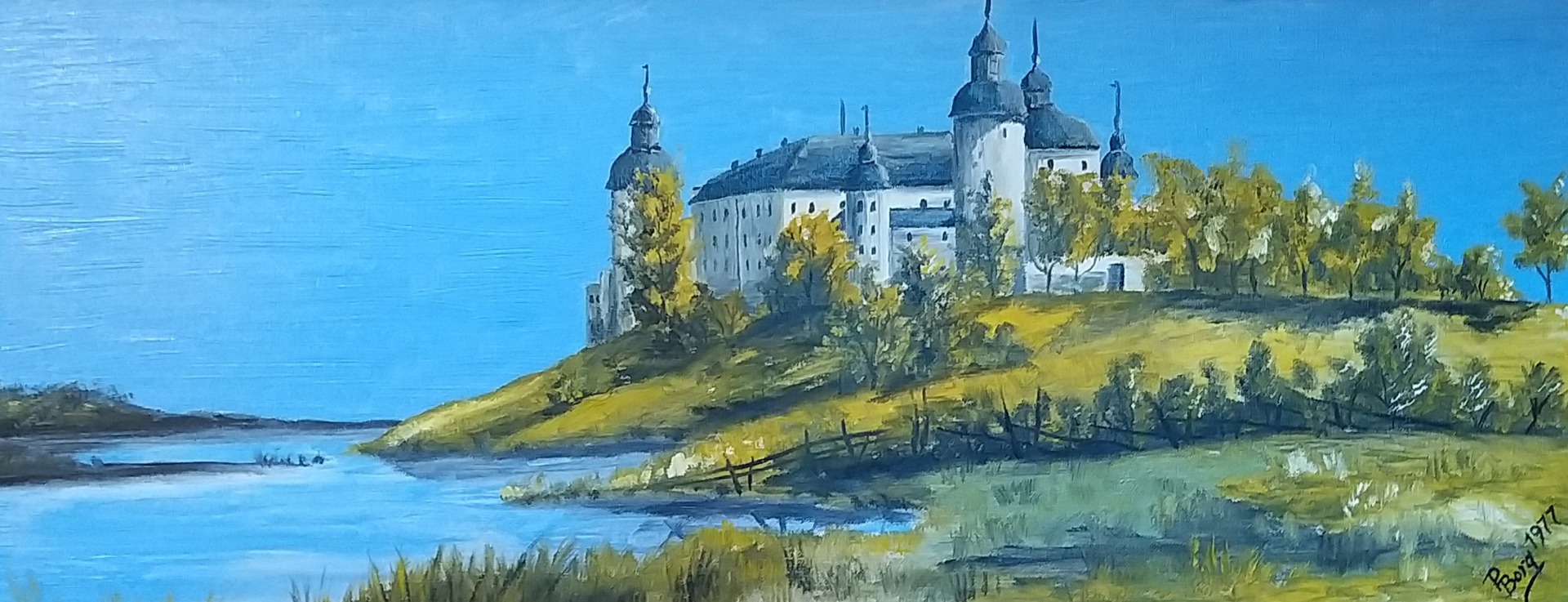 Läckö slott. Oljemålning